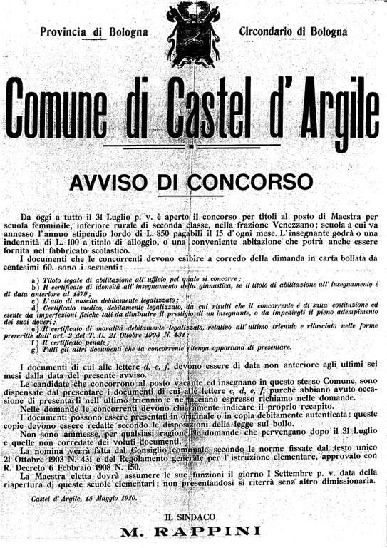 3. Avviso di concorso per maestra -1910