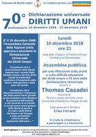 10/12/2018 Bentivoglio - 70° anniversario della Dichiarazione Universale dei Diritti Umani. Assemblea pubblica