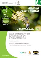 03/04/2019 Bentivoglio - Giardini, parchi urbani e tutela delle api. Serata pubblica