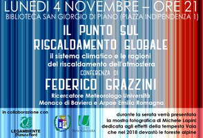 04/11/2019 San Giorgio di Piano - Il punto sul riscaldamento globale. Conferenza di Federico Grazzini