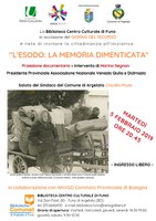 05/02/2019 Argelato - Esodo (La memoria negata e L’Italia dimenticata). Film documentario. Giorno del Ricordo - evento rinviato al 5 marzo