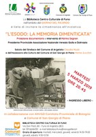 05/03/2019 Argelato - Esodo (La memoria negata e L’Italia dimenticata). Film documentario. Giorno del Ricordo