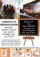 12/10/2019 Castel Maggiore - Laboratori gratuiti di cucina (per adulti) e di disegno (per i più piccoli). Aperitivo di presentazione