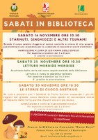 16-23-30/11/2019 Bentivoglio - Sabato in biblioteca - Narrazioni per bambini di 1-3 e 3-8 anni