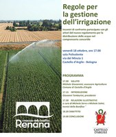 18/10/2019 Castello D'Argile - Regole per la gestione dell'irrigazione - nuovo regolamento per la distribuzione delle acque nel comprensorio consortile