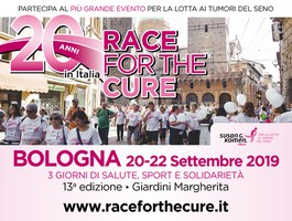 20-22/09/2019 Bologna - Race for the cure.  XIII edizione. Tre giorni di salute, sport e solidarietà per la lotta ai tumori del seno