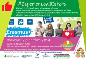 23/10/2019 Pieve di Cento - #EsperienzeallEstero Hai tra i 15 e 35 anni? Cerchi un’esperienza all’estero?