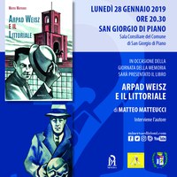 28/01/2019 San Giorgio di Piano - Arpad Weisz e il Littoriale. Giornata della Memoria. Incontro con l'autore Matteo Matteucci