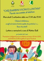 02/09/2020 Bentivoglio - Cari bambini vicini e lontani. Favole raccontate al telefono da MATTEO BELLI