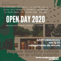 05/10/2020 ONLINE - Open day di presentazione proposte didattiche e culturali