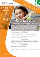 12-19-26/11 e 03/12/2020 ONLINE - Verso la scelta. Ciclo di incontri di orientamento scolastico