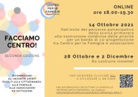 14-28/10-02/12/2021 Online - Facciamo centro! Seconda edizione del ciclo di incontri aperti del centro per le famiglie