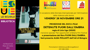 26/11/2021 Pieve di Cento. Fuori dall'ombra. Un libro e un docu-film nella Giornata internazionale per l'eliminazione della violenza sulle donne