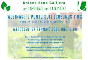 27/01/2021 ONLINE - Ecobonus 110% . Webinar dello Sportello energia