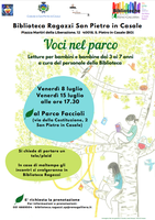 08 e 15/07/2022 San Pietro in Casale - Voci nel parco. Letture per bambini e bambine dai 3 ai 7 anni