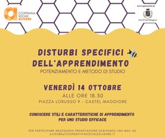 14/10/2022 Castel Maggiore - Disturbi specifici dell'apprendimento. Un incontro gratuito