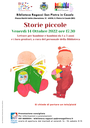 14/10/2022 San Pietro in Casale - Storie piccole. Un appuntamento Nati per leggere, per bambini/e  da 1 a 3 anni