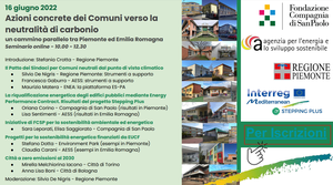 16/06/2022 ONLINE - Azioni concrete dei Comuni verso la neutralità di carbonio. Seminario online