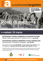 19/03/2022 Argelato - Ponti di memoria, luoghi di impegno. Evento per la Giornata della Memoria e dell'Impegno in ricordo delle vittime innocenti delle mafie