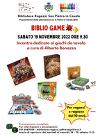 19/11/2022 San Pietro in Casale - Bibliogame. Per ragazzi e ragazze dai 10 anni