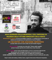 23/03/2022 Galliera - Incontro con Giovanni Impastato. XXVII Giornata della memoria e dell'impegno in ricordo delle vittime innocenti delle mafie