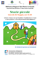 26/05/2022 San Pietro in Casale. Storie piccole. Letture per bambini/e da 1 a 3 anni e i loro genitori