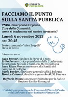 06/11/2023 Pieve di Cento - Facciamo il punto sulla sanità pubblica - PNRR, Emergenza/Urgenza, Case della Comunità