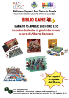 15/04/2023 San Pietro in Casale - Bibliogame. L'appuntamento con i giochi da tavolo (dai 10 anni)