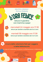 24 e 30/05/2023 Castel Maggiore - L'ora felice, letture in giardino con mamma e papà (0-5 anni)