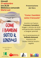 21/09/2023 San Pietro in Casale - Come i bambini sotto il lenzuolo. Presentazione del libro di Francesco Cannadoro