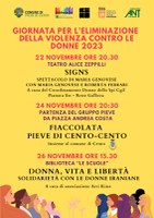 22-24-26/11/2023 Pieve di Cento - Le iniziative di Pieve di Cento per Giornata internazionale per l'eliminazione della violenza contro le donne 2023