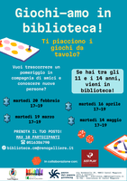 20/02-14/05/2024 Castel Maggiore - Giochi-amo in biblioteca. Giochi da tavolo per adolescenti dagli 11 anni ai 14 anni