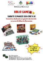 23/03/2024 San Pietro in Casale - Biblio Game. Per  a ragazze e ragazzi dai 10 anni