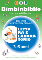 24/01/2024 San Giorgio di Piano - Lettura e laboratorio. Bimbinbiblio, letture in biblioteca per 3-6 anni