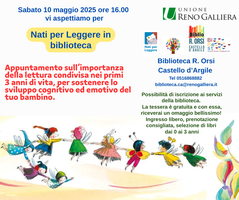 10/05/2025 Castello d'Argile - Nati per leggere in biblioteca. Per genitori e bambini/e da zero a tre anni