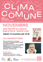15/11/2025 San Pietro in Casale - Gli insospettabili. Presentazione del libro di Sarah Savioli. Un appuntamento di Clima Comune