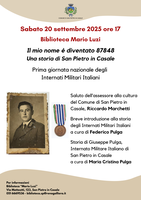 20/09/2025 San Pietro in Casale - Il mio nome è diventato 87848, una storia di San Pietro in Casale