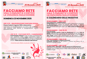 23-27/11/2025 Castello d'Argile - Facciamo rete: una comunità contro la violenza sulle donne. In occasione della Giornata internazionale per l’eliminazione della violenza contro le donne