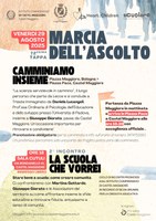 29/08/2025 Castel Maggiore - Marcia dell'ascolto. La tappa di Castel Maggiore prevede due iniziative: Camminiamo insieme e La scuola che vorrei