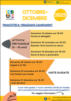 12/10-21/12/2025 Pieve di Cento - Pinacoteca Graziano Campanini per bambini/e e famiglie. Gli appuntamenti di ottobre-dicembre