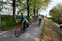 L'arrivo del gruppo dei Pedalalenta, partiti da Trebbo