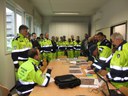Un momento del briefing operativo a San Giorgio di Piano, presso il Comando della Polizia Municipale Reno Galliera
