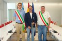 I tre sindaci: Vignoli, Fernandez Bielsa e Crescimbeni