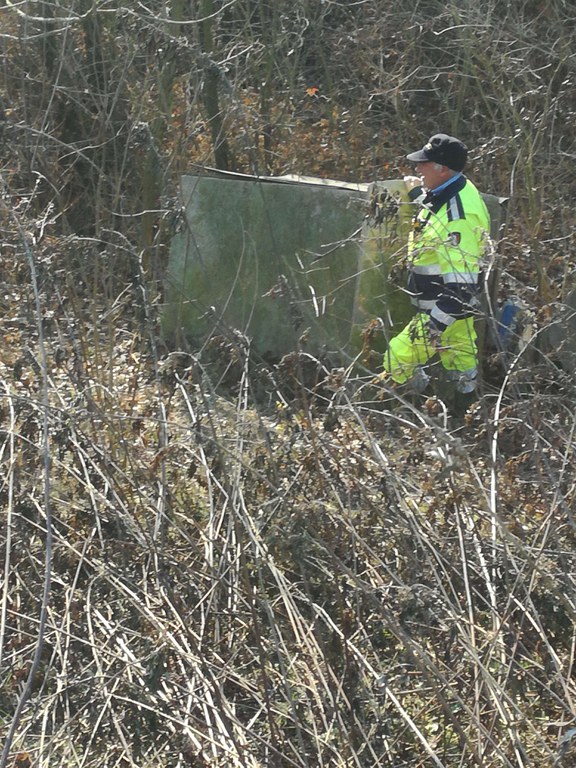 un volontario ha rinvenuto un grosso oggetto probabilmente trasportato li da una dei tanti fenomeni di piena del fiume