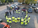 Ultime raccomandazioni ai capisquadra (i volontari sono già in posizione sugli argini)