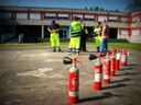 Prova antincendio - l'allestimento per l'esercitazione