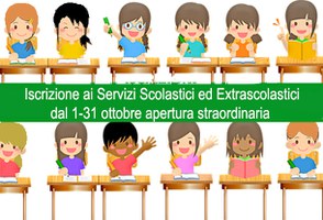 Apertura straordinaria iscrizione ai Servizi scolastici ed extrascolastici: 1-31 ottobre 2025