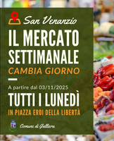 Mercato settimanale di San Venanzio di Galliera: nuova giornata di svolgimento in via sperimentale