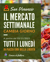 Mercato settimanale di San Venanzio di Galliera: nuova giornata di svolgimento in via sperimentale