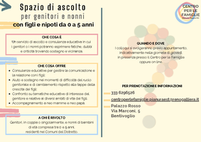 Nasce uno spazio di ascolto per genitori e nonni con figli e nipoti dai 0 ai 5 anni